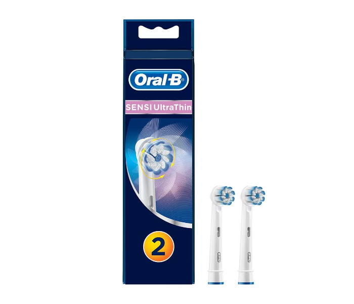 Oral-B EB60-2 Sensi Ultra Thin 2 Piece Toothbrush Replacement Head - Blue and White - Zoom Image 1