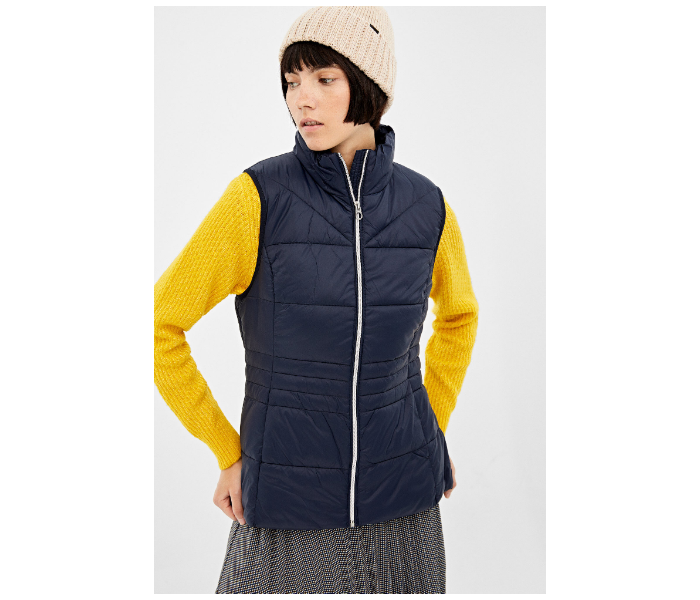 Springfield AW19 Solid Winter Jacket EU 36 For Women - Dark Blue - Zoom Image 3