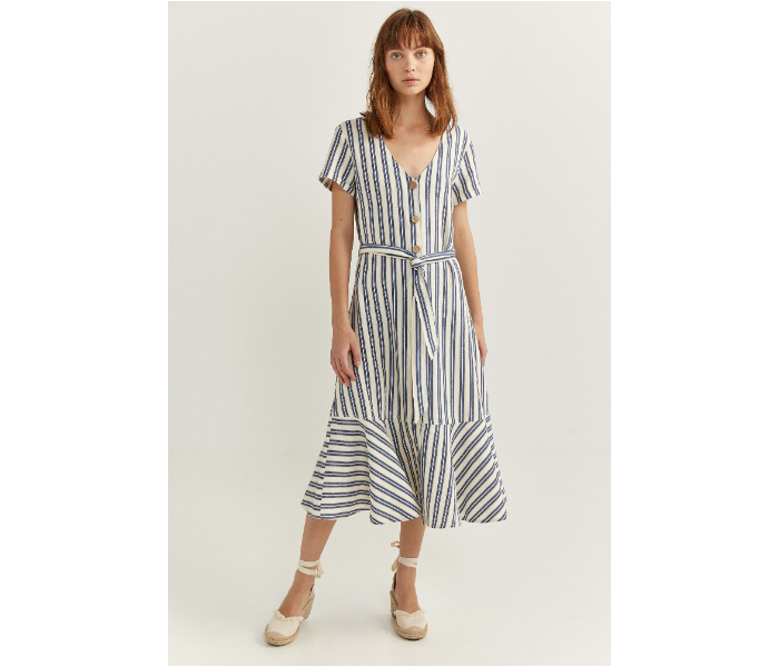 Springfield SS20 Striped Knit Dress EU 36 For Women - Blue - Zoom Image 1