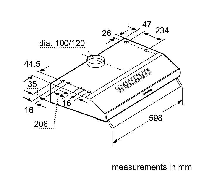 Bosch DHU665CGB 60 Cm Series 4 Built-Under Cooker Hood - Stainless Steel - Zoom Image 2