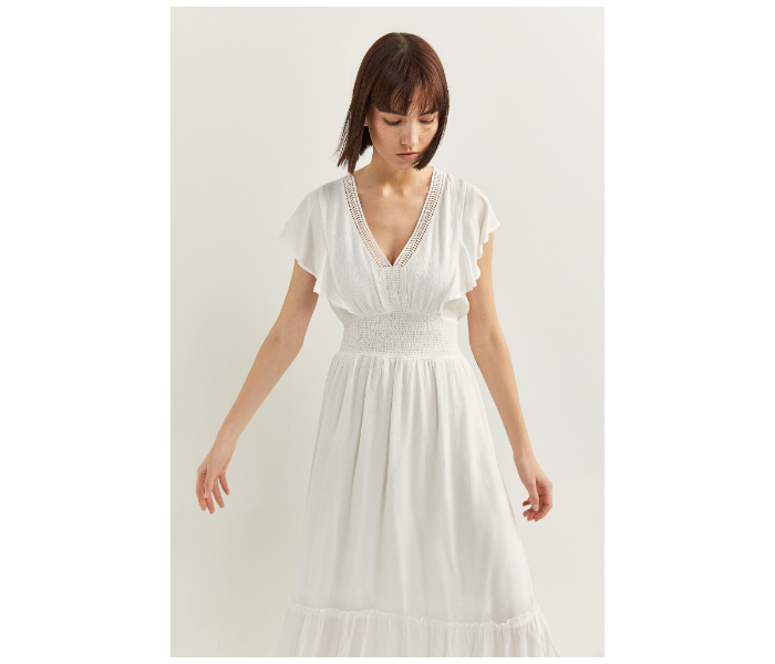 Springfield SS20 Knit Dress EU 36 For Women - White - Zoom Image 2