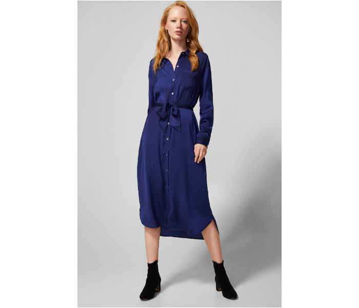 Springfield AW18 Knit Dress With Tie-Up EU 40 For Women - Blue - Zoom Image 1