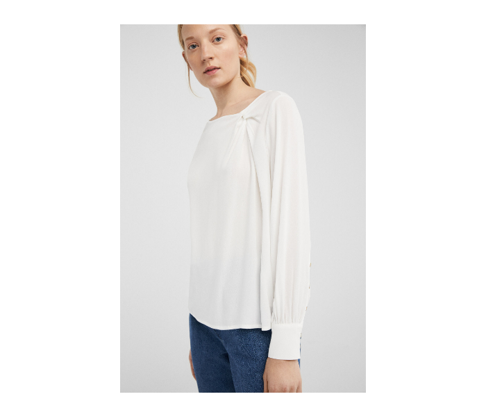 Springfield SS19 Long Sleeve Plain Blouse EU 38 For Women - Cream - Zoom Image 2