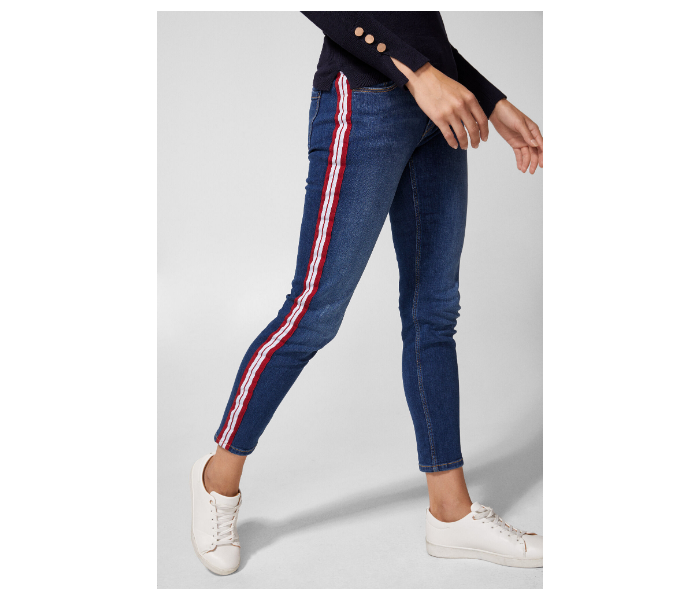 Springfield AW18 Fancy Denim Trouser EU 40 For Women - Blue and Red - Zoom Image 4