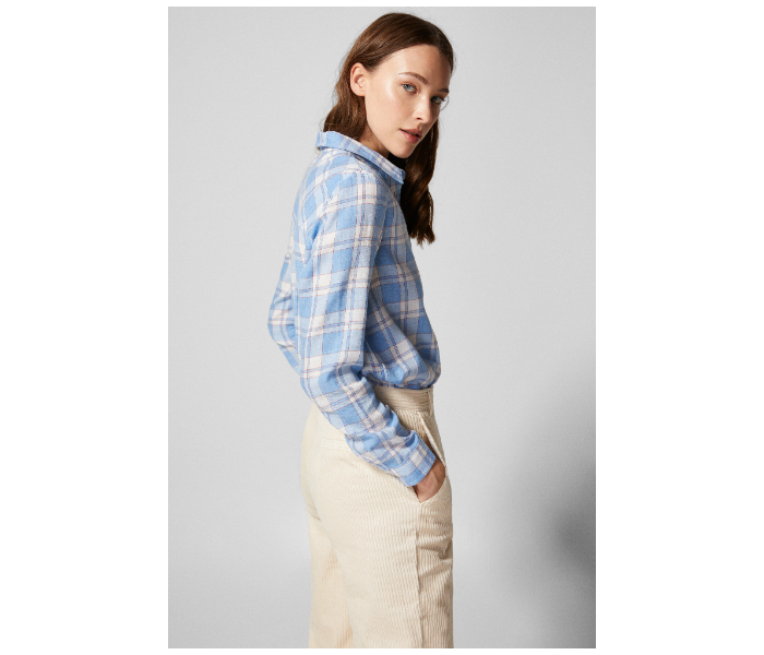 Springfield SS19 Long Sleeve Checked Blouse EU 34 For Women - Blue and White - Zoom Image 3