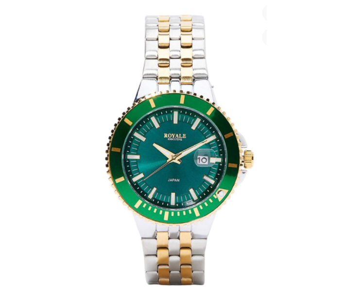 Royale Executive RE030E Submariner Style Metal Analog Watch For Men - Green - Zoom Image