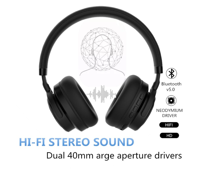 Sodo SD-1005 Bluetooth Headphones On-Ear Wired Wireless Headphones Foldable Bluetooth 5.0 Stereo Headset With Microphone - Black - Zoom Image 3