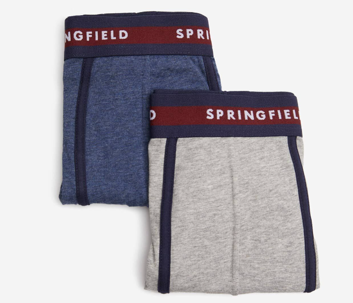 Springfield AW19 Pack Of 2 Knitted Boxers And Slips Medium For Men - Grey and Blue - Zoom Image 1