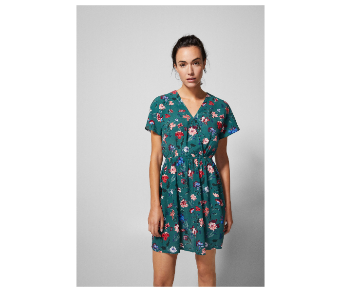 Springfield AW18 Floral Knit Dress EU 42 For Women - Green - Zoom Image 1