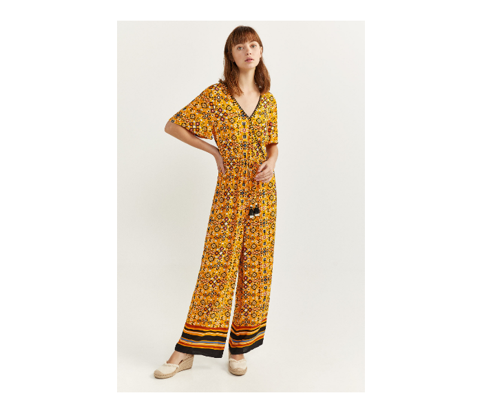 Springfield SS20 Printed Jumpsuit EU 44 For Women - Dark Yellow - Zoom Image 1