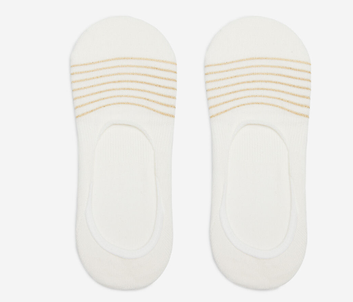 Springfield AW19 Printed Socks EU 39 For Women - White and Gold - Zoom Image 1