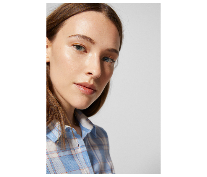 Springfield SS19 Long Sleeve Checked Blouse EU 40 For Women - Blue and White - Zoom Image 2