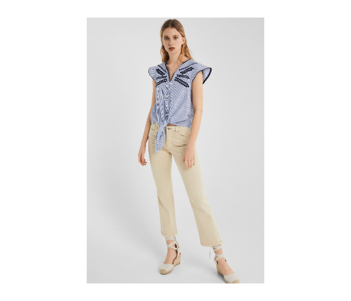 Springfield SS19 Design Short Sleeve Blouse EU 34 For Women - Light Indigo - Zoom Image 1