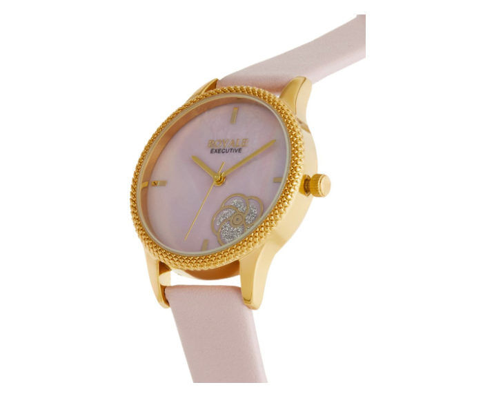 Royale Executive RE023 Leather Analog Wrist Watch For Women - Light Pink - Zoom Image 3