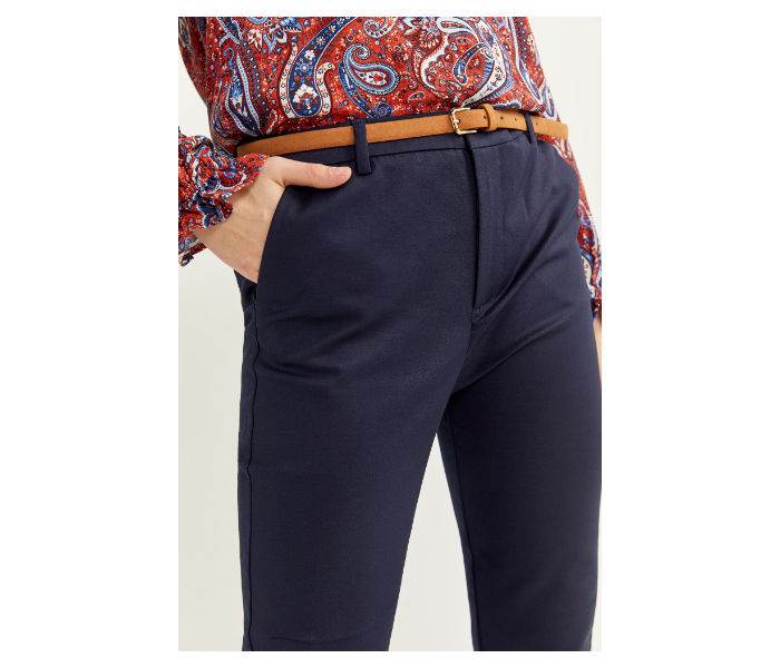 Springfield SS20 Plain Trouser Pant EU 34 For Women - Navy Blue - Zoom Image 3