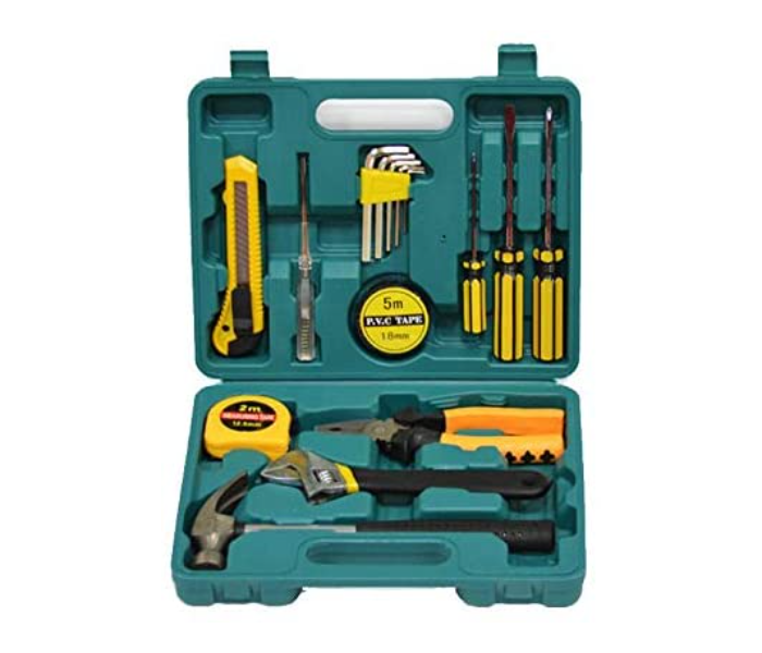 16 Pieces Home Owner Tool Set for Auto Repair - Green - Zoom Image