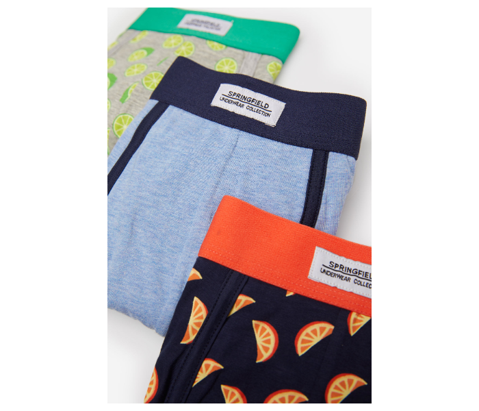 Springfield SS20 Pack of 3 Knitted Boxers And Slips Medium For Men- Grey Blue and Black - Zoom Image 2