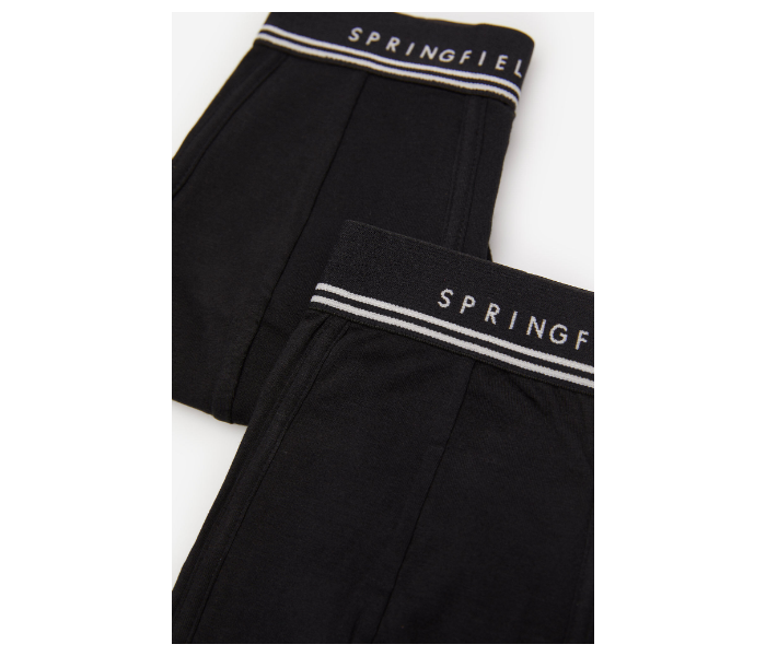 Springfield SS20 Pack of 2 Knitted Boxers And Slips Small For Men - Black and White - Zoom Image 2