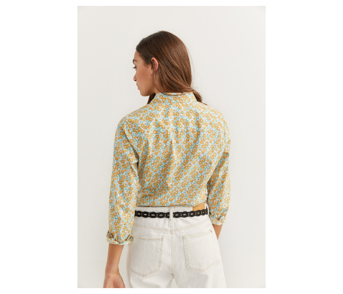 Springfield SS20 Long Sleeve Floral Blouse With Button Closure EU 36 For Women - Yellow and Green - Zoom Image 3