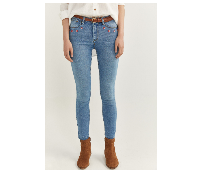 Springfield SS20 Fancy Denim Jeans EU 40 For Women - Blue and Red - Zoom Image 2