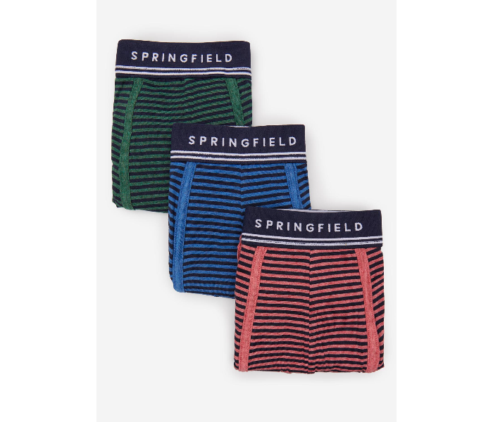 Springfield SS20 Pack of 3 Knitted Boxers And Slips Medium For Men- Red Blue and Green - Zoom Image 1