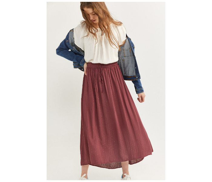 Springfield SS20 Long Striped Maxi Skirt Small For Women - Wine Red - Zoom Image 1