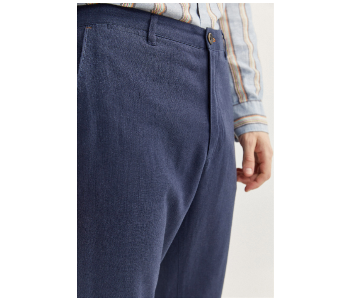 Springfield SS20 Sport Trouser Solid Chinos EU 50 For Men - Dark Blue - Zoom Image 4