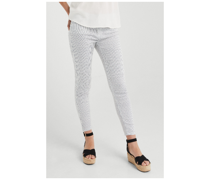 Springfield SS19 Striped Cotton Fancy Pant EU 34 For Women - Grey and White - Zoom Image 1