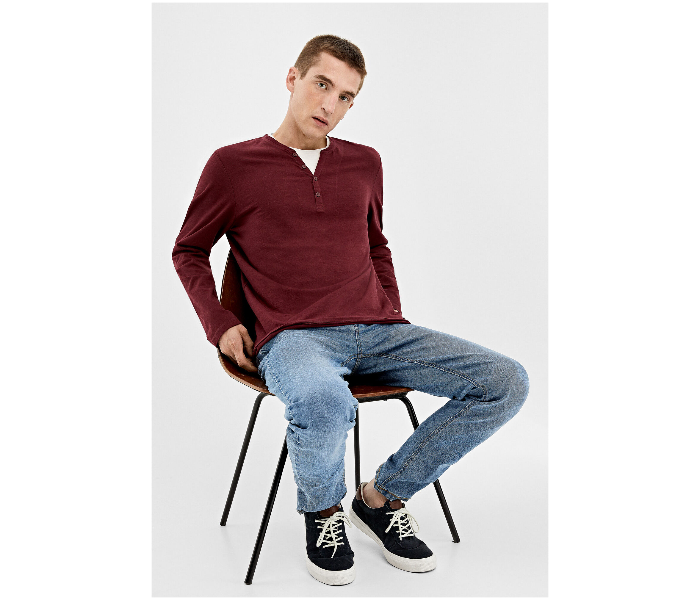 Springfield AW19 Basic Striped T-Shirt Extra Large - Maroon - Zoom Image 3