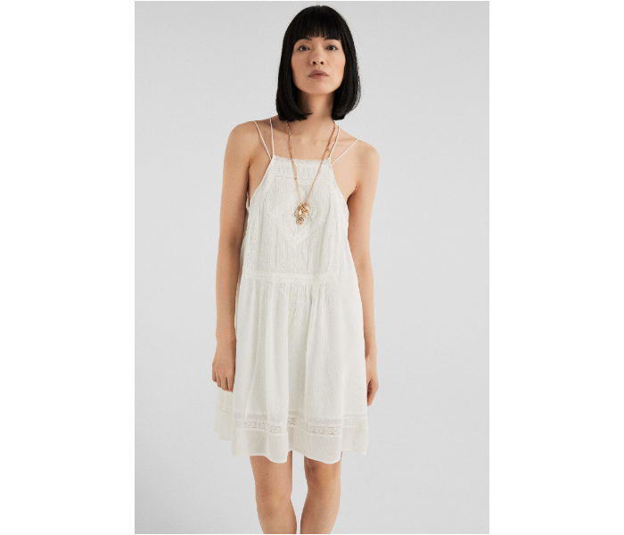 Springfield SS19 Knit Dress EU 40 For Women - Light Cream - Zoom Image 2