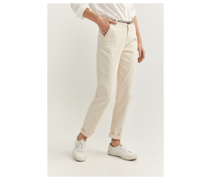 Springfield SS20 Plain Trouser Pant EU 34 For Women - Ivory - Zoom Image 3