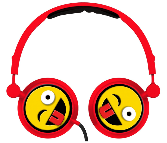 Live Love Music Emoticon Overhead Stereo Headphone - Red - Zoom Image 1