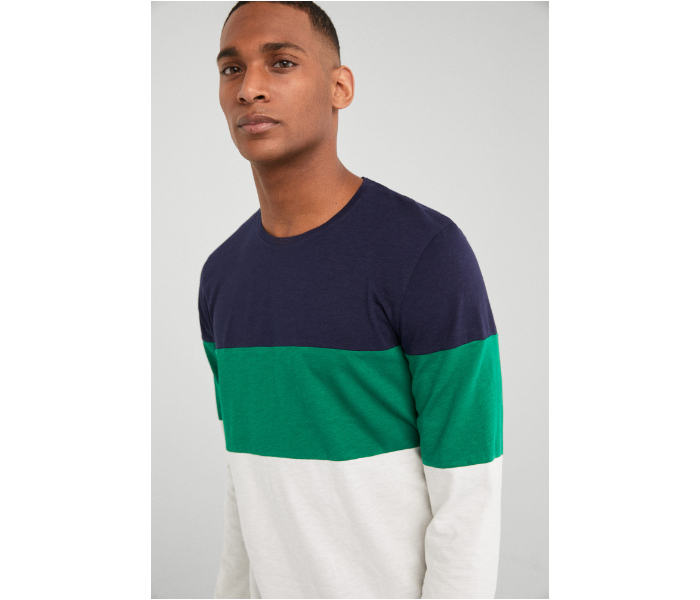 Springfield SS19 Basic Striped T-Shirt Small - Green - Zoom Image 1