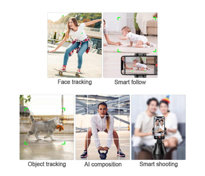 Trands 360 Object Tracking Holder Panoramic Head Bluetooth Auto Face Tracking Holder - Zoom Image 4