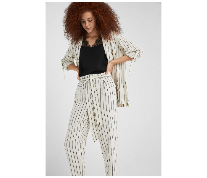 Springfield SS19 Striped Cotton Fancy Pant EU 42 For Women - Ivory Black - Zoom Image 3