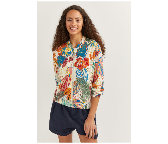 Springfield SS20 Floral Jacket Medium For Women - Beige - Zoom Image 2