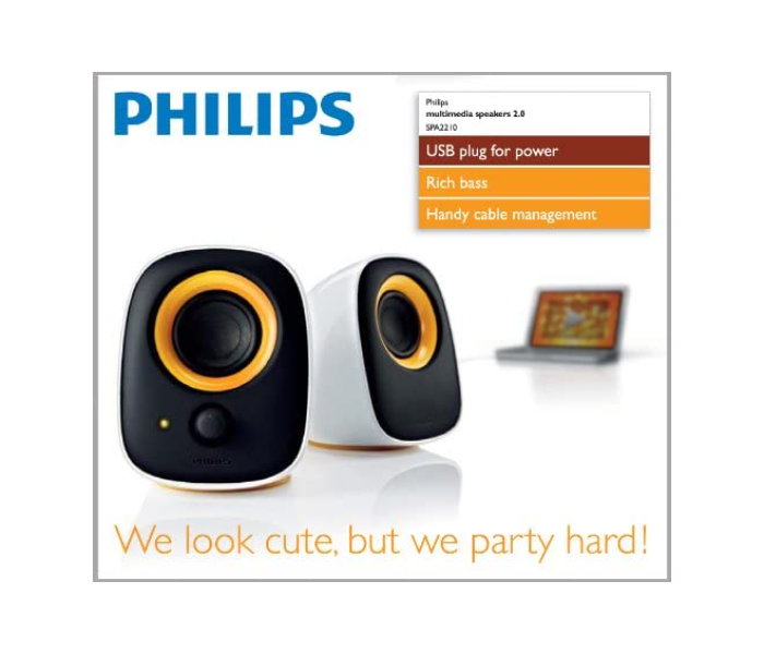 Philips SPA2210 Multimedia Speaker 2.0 - White - Zoom Image 3