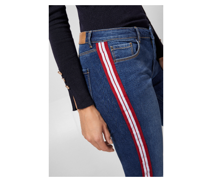 Springfield AW18 Fancy Denim Trouser EU 42 For Women - Blue and Red - Zoom Image 3