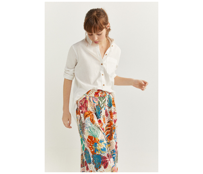 Springfield SS20 Printed Midi Skirt EU 38 For Women - Ivory - Zoom Image 3