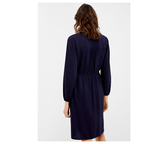 Springfield AW19 Knit Dress With Tie-Up EU 38 For Women - Navy Blue - Zoom Image 2