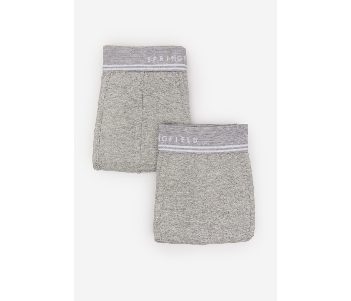 Springfield SS20 Pack of 2 Knitted Boxers And Slips Small For Men - Grey and White - Zoom Image 1