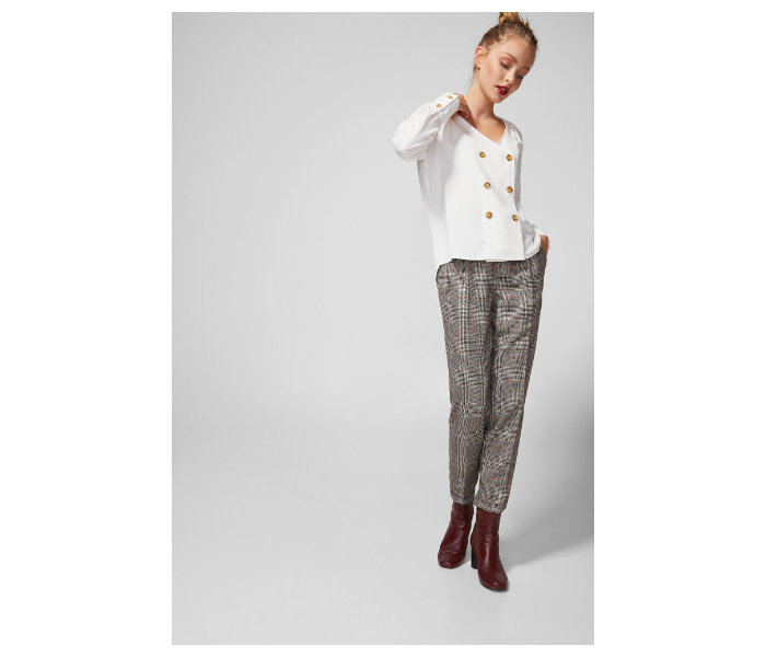 Springfield AW18 Cotton Fancy Pant EU 44 For Women - Charcoal Grey - Zoom Image 2