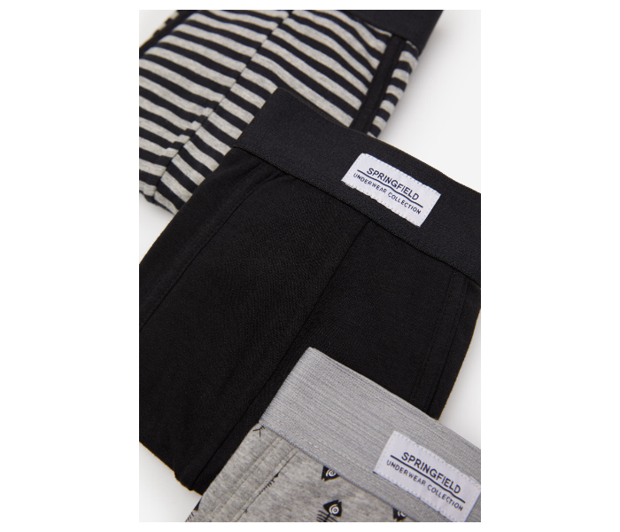 Springfield SS20 Pack of 3 Knitted Boxers And Slips Large For Men- Black & Grey - Zoom Image 2