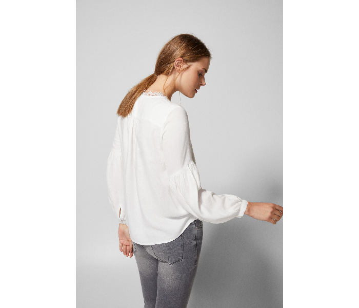 Springfield AW18 Long Sleeve Plain Blouse EU 42 For Women -White - Zoom Image 3