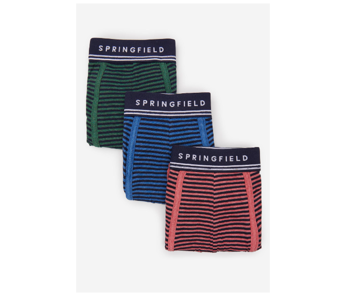 Springfield SS20 Pack of 3 Knitted Boxers And Slips Small For Men- Blue Red and Green - Zoom Image 1