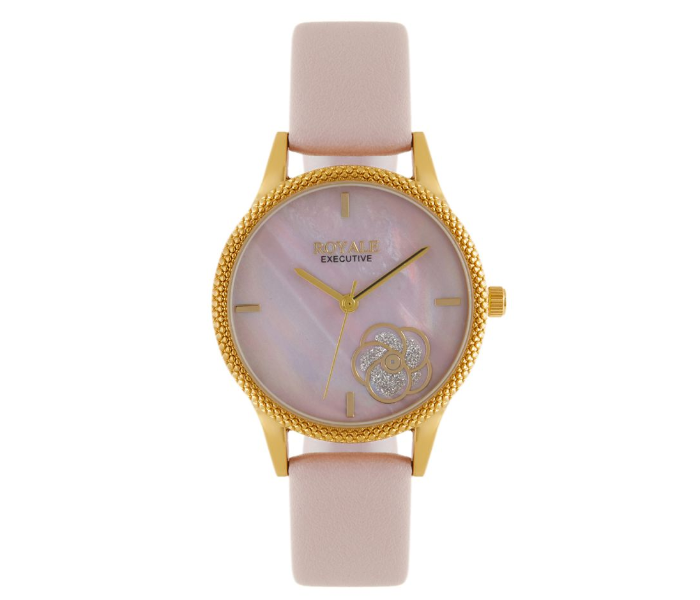 Royale Executive RE023 Leather Analog Wrist Watch For Women - Light Pink - Zoom Image 1