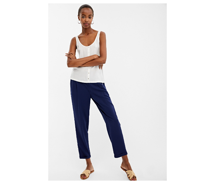 Springfield AW19 Cotton Plain Pant EU 38 For Women - Blue - Zoom Image 3