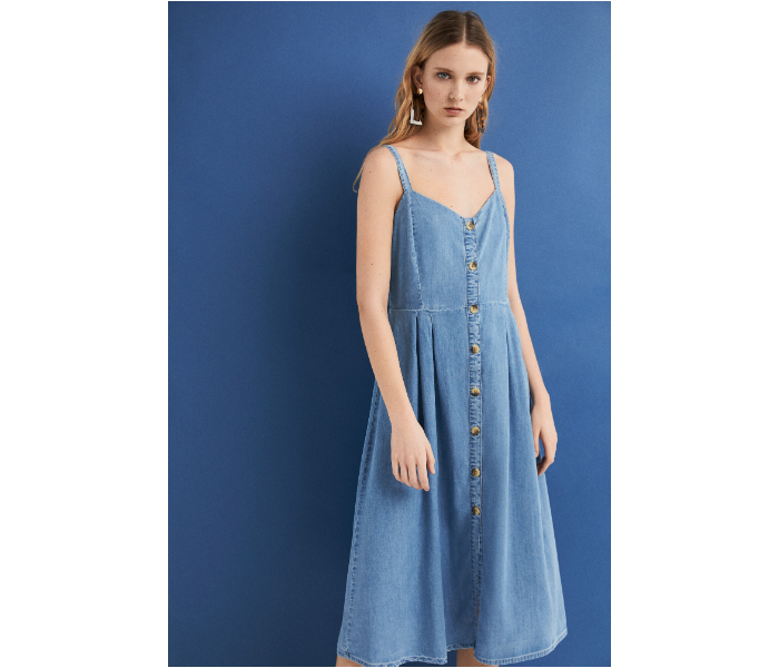 Springfield SS19 Knit Dress EU 40 For Women - Sky Blue - Zoom Image 1