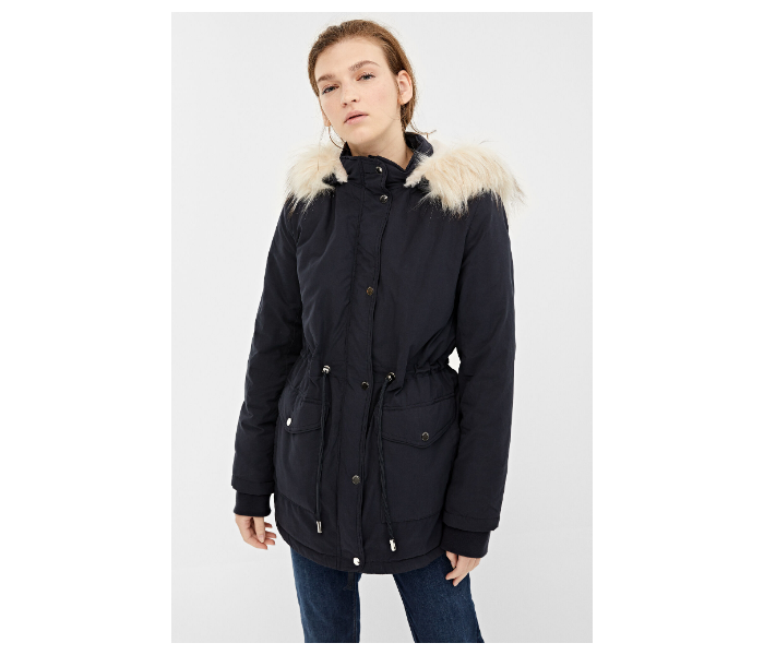 Springfield AW19 Solid Winter Jacket EU 38 For Women - Black - Zoom Image 4