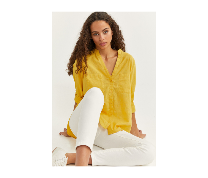 Springfield SS20 Long Sleeve Plain Shirt EU 36 For Women - Yellow - Zoom Image 1